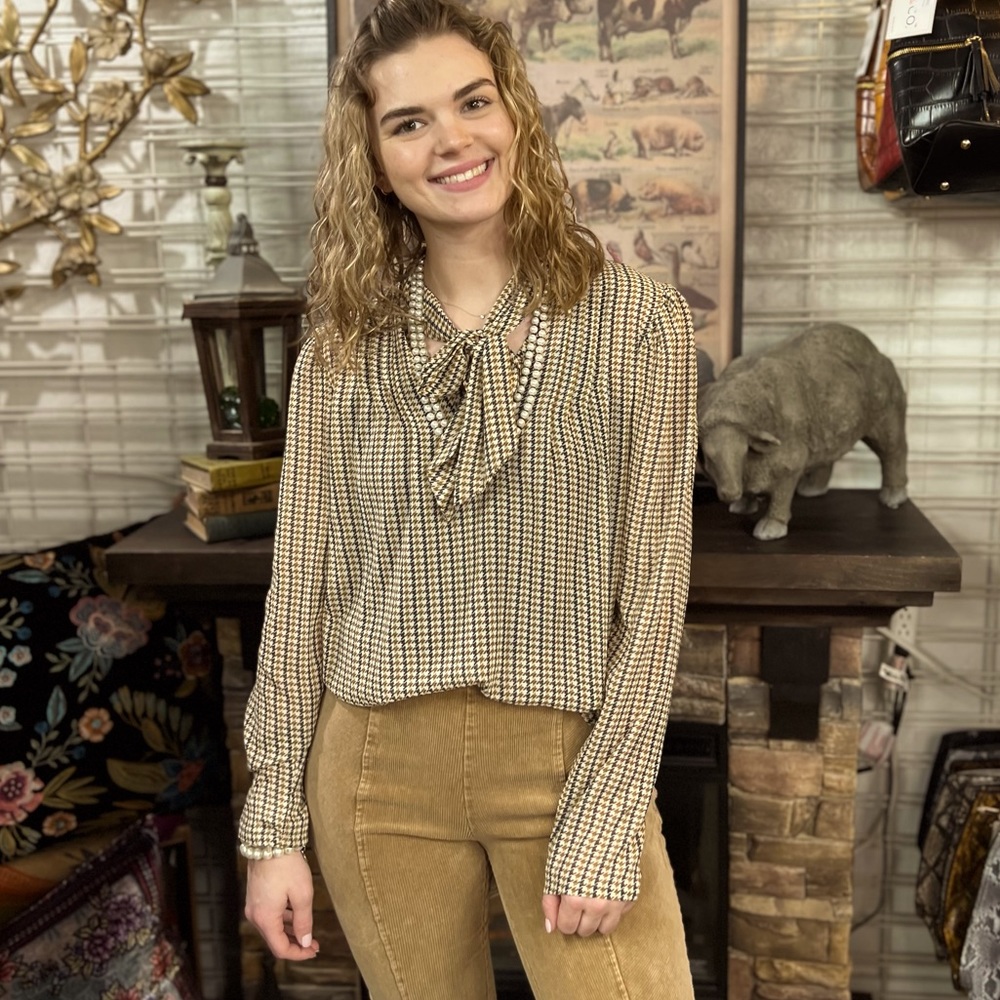Tie Neck Popover Blouse
